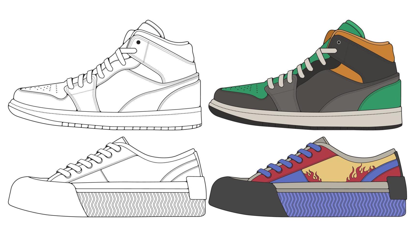 zapato de la zapatilla de deporte. concepto. diseño plano. ilustración vectorial zapatillas de deporte en estilo plano. vector