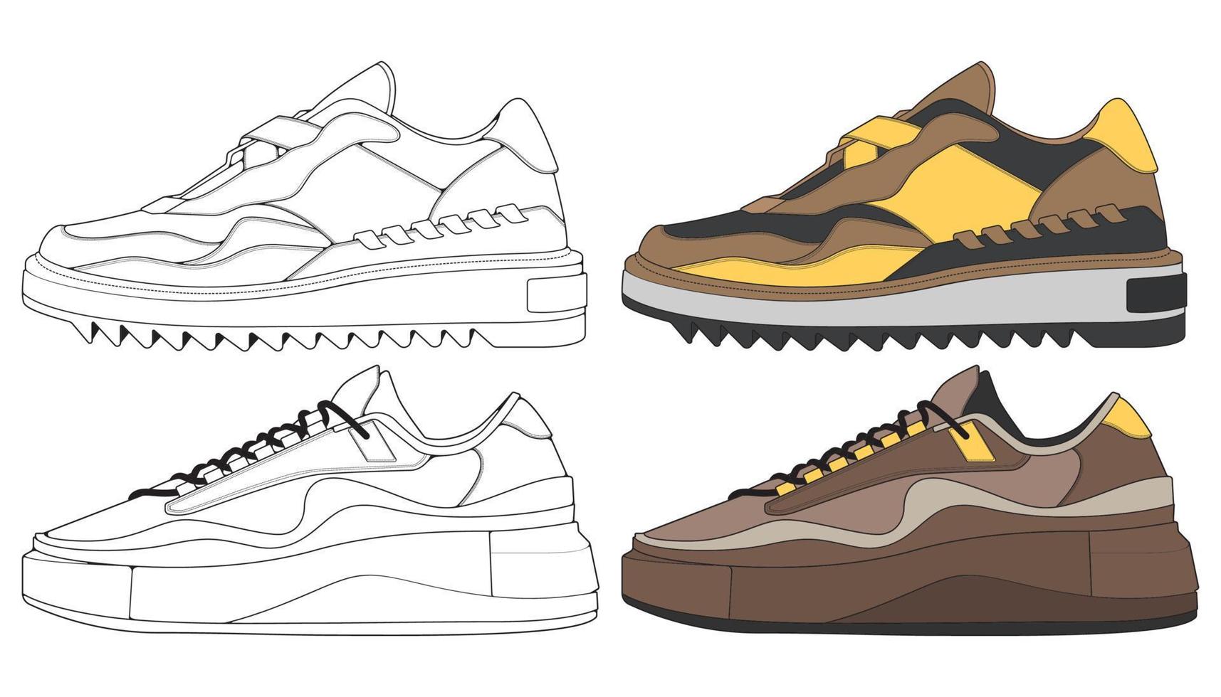 zapato de la zapatilla de deporte. concepto. diseño plano. ilustración vectorial zapatillas de deporte en estilo plano. vector