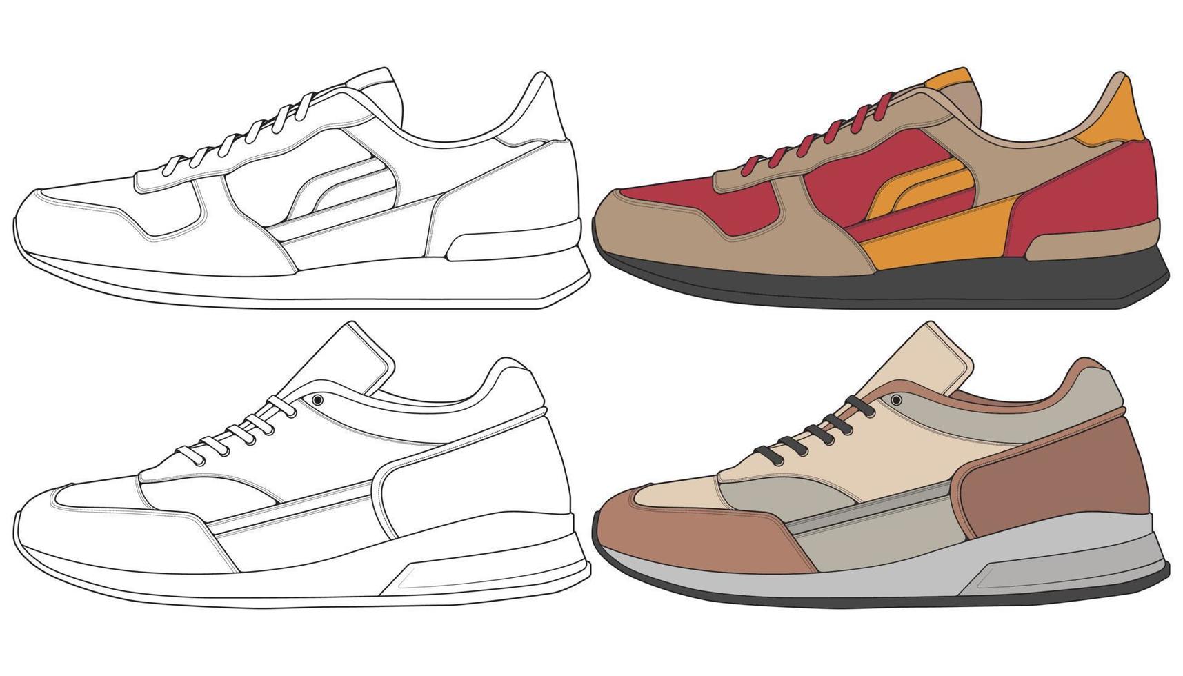 zapato de la zapatilla de deporte. concepto. diseño plano. ilustración vectorial zapatillas de deporte en estilo plano. vector