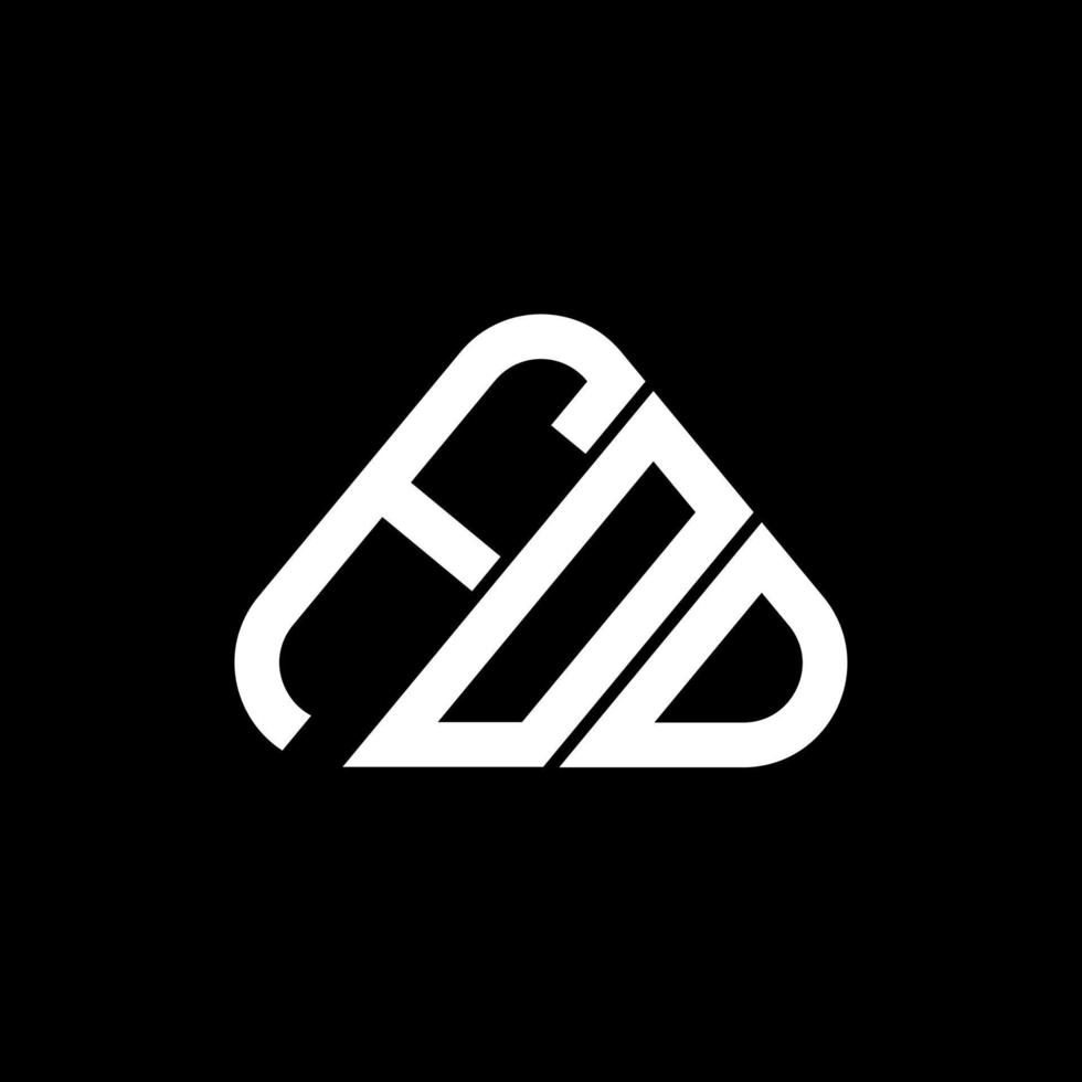 diseño creativo del logotipo de la letra fod con gráfico vectorial, logotipo simple y moderno de fod en forma de triángulo redondo. vector