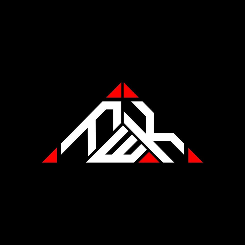 FWK letter logo creative design with vector graphic, FWK simple and modern logo in round triangle shape.