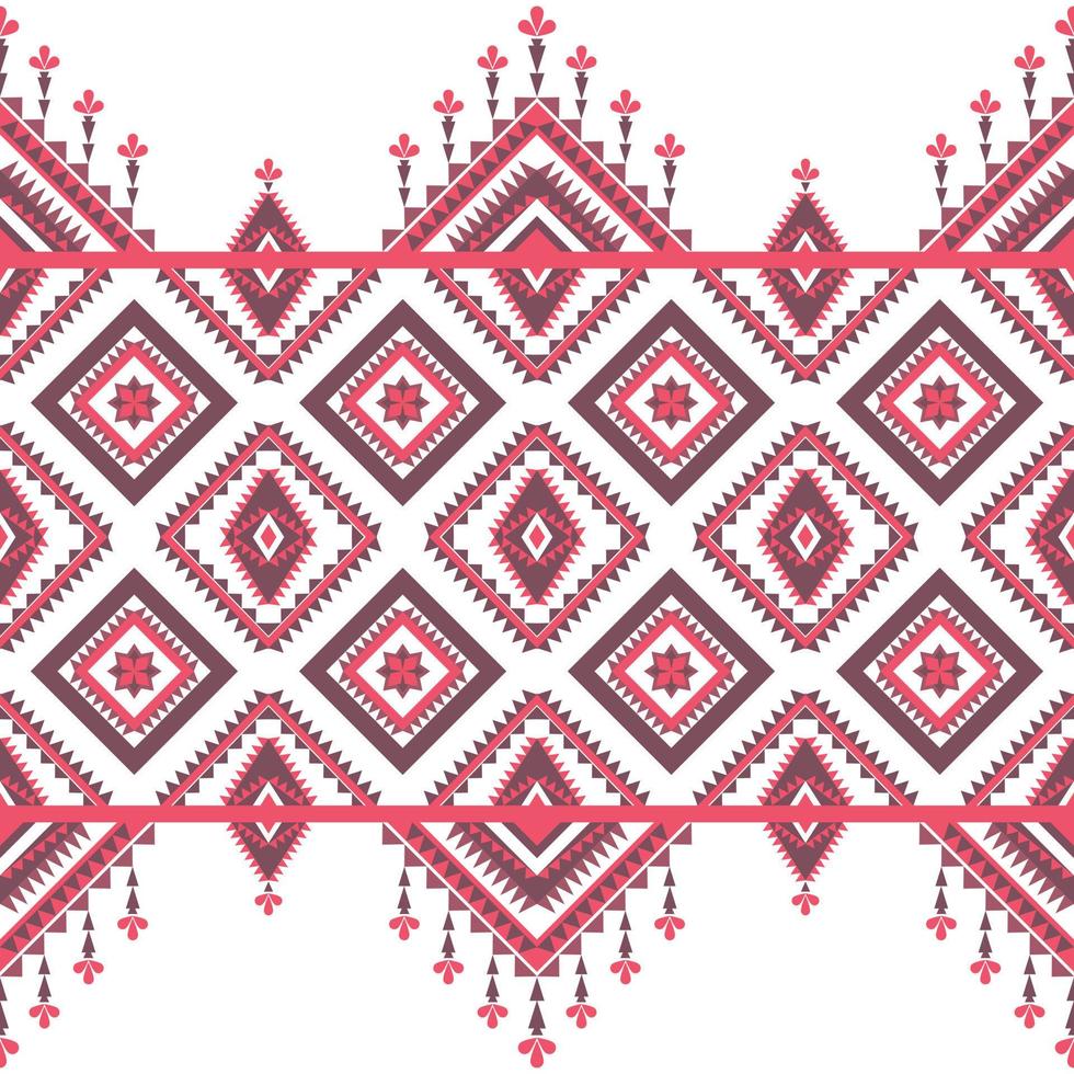 Geometric ethnic pattern with square triangle diagonal abstract ornament design for clothing fabric textiles printing, handcraft, embroidery, carpet, curtain, batik, wallpaper wrapping, vector drawing