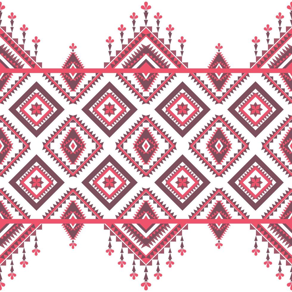 Geometric ethnic pattern with square triangle diagonal abstract ornament design for clothing fabric textiles printing, handcraft, embroidery, carpet, curtain, batik, wallpaper wrapping, vector drawing