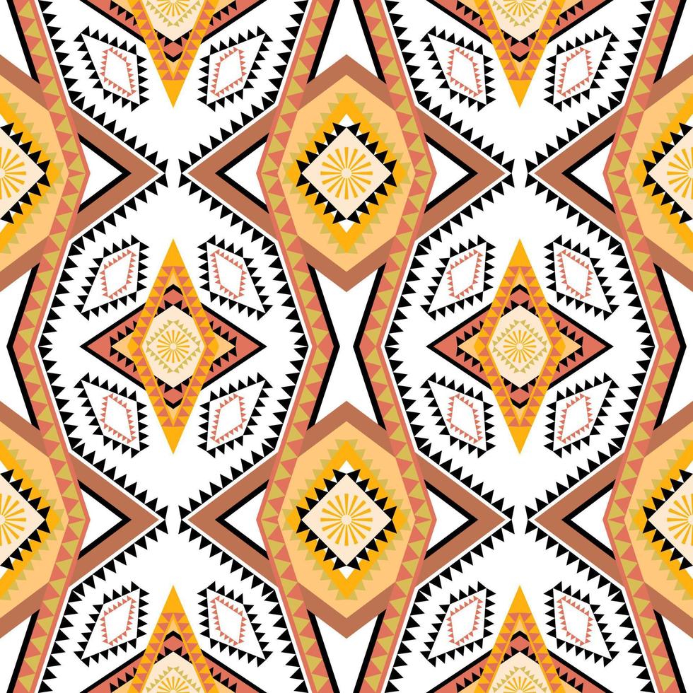 Geometric ethnic pattern with square triangle diagonal abstract ornament design for clothing fabric textile printing, handcraft, embroidery, carpet, curtain, batik, wallpaper wrapping, vector seamless