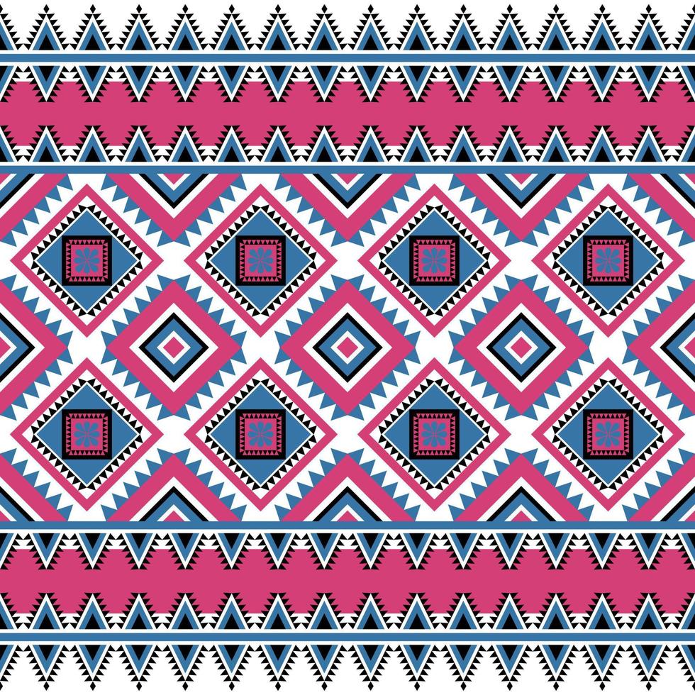 Geometric ethnic pattern with square triangle diagonal abstract ornament design for clothing fabric textiles printing, handcraft, embroidery, carpet, curtain, batik, wallpaper wrapping, vector drawing