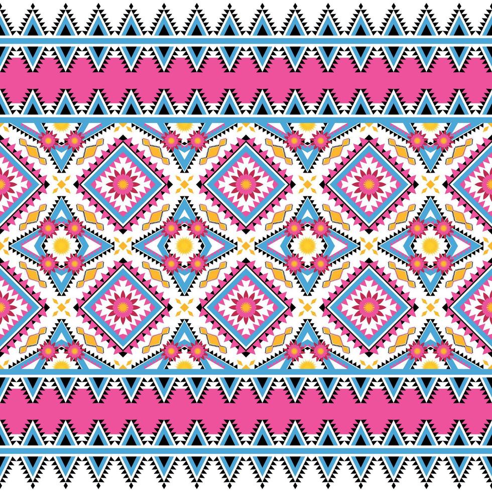 Geometric ethnic pattern with square triangle diagonal abstract ornament design for clothing fabric textiles printing, handcraft, embroidery, carpet, curtain, batik, wallpaper wrapping, vector drawing