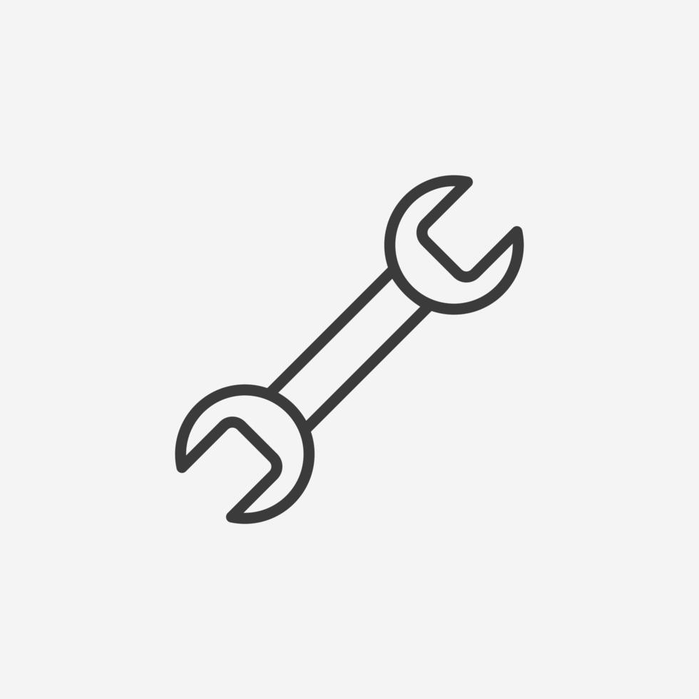 wrench tool, spanner, repair, screwdriver, setting icon vector isolated symbol sign