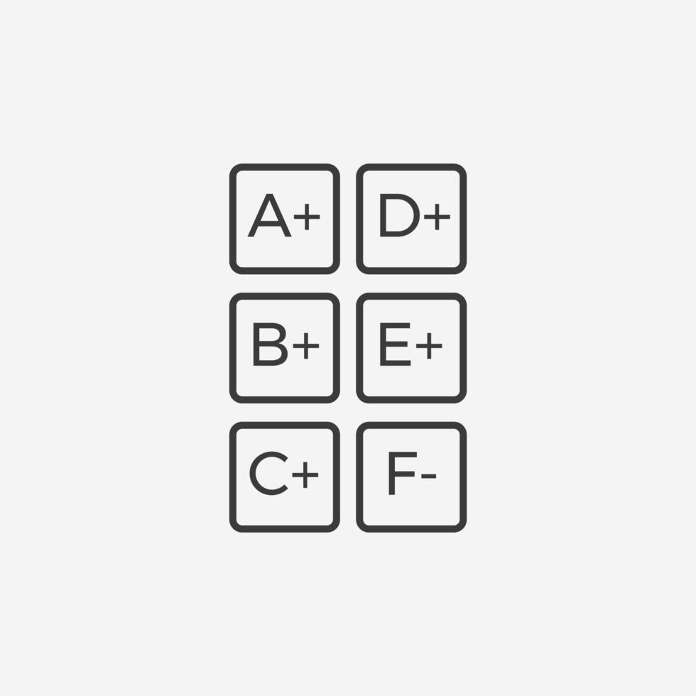 exam grade results icon vector isolated symbol sign