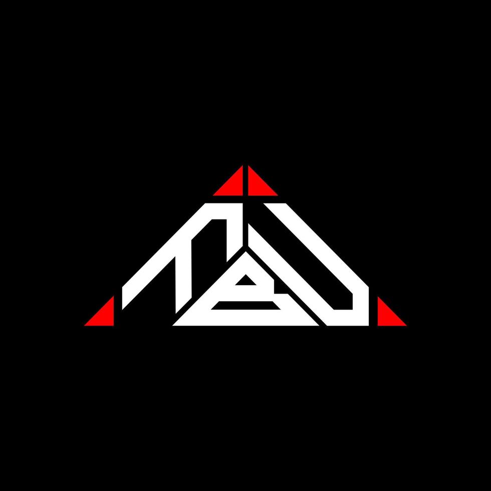 FBU letter logo creative design with vector graphic, FBU simple and modern logo in round triangle shape.