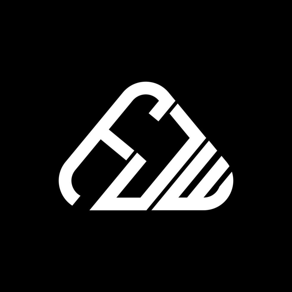 Diseño creativo del logotipo de la letra fjw con gráfico vectorial, logotipo simple y moderno de fjw en forma de triángulo redondo. vector