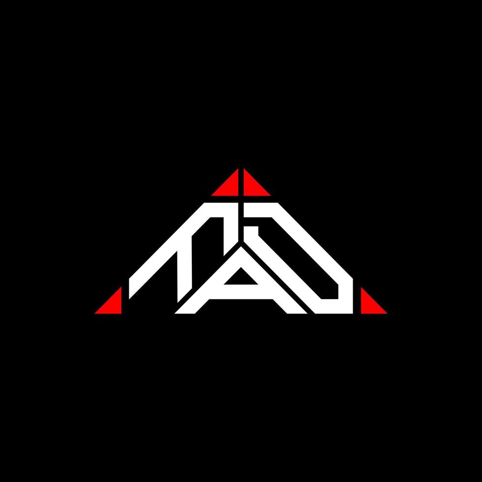 FAD letter logo creative design with vector graphic, FAD simple and modern logo in round triangle shape.