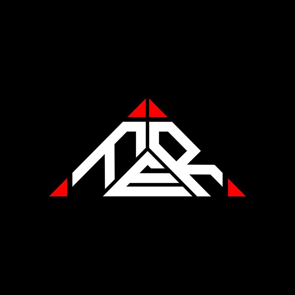 diseño creativo del logotipo de la letra fer con gráfico vectorial, logotipo simple y moderno de fer en forma de triángulo redondo. vector