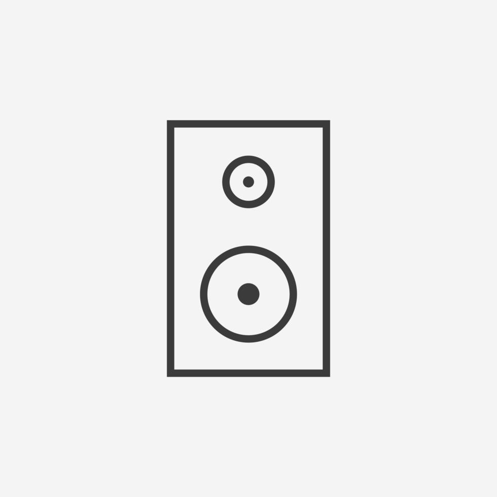 Speaker icon vector. Music system, audio box, sound system, stereo speaker sound icon vector isolated symbol sign