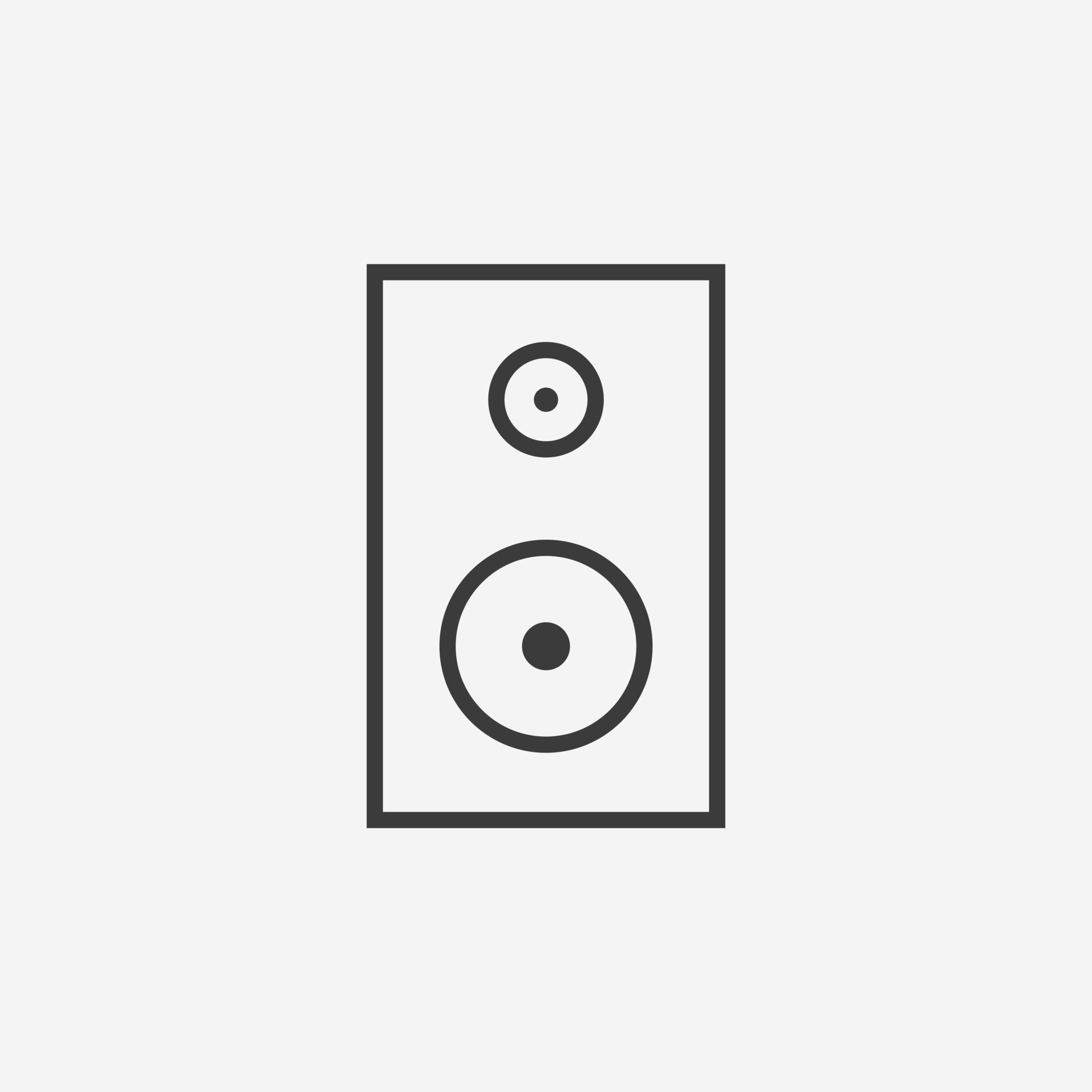 Speaker icon vector. Music system, audio box, sound system, stereo