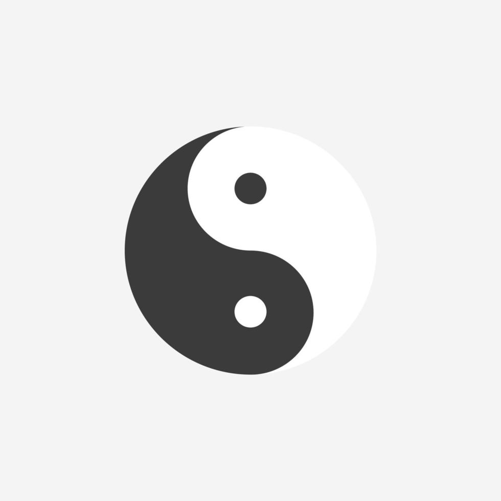 ying, yin yang icono vector símbolo signo aislado
