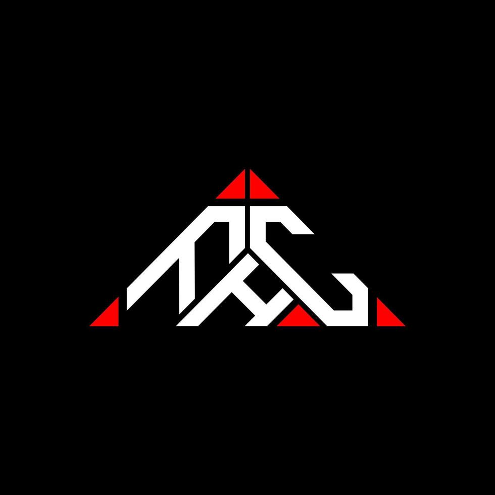 FHC letter logo creative design with vector graphic, FHC simple and modern logo in round triangle shape.
