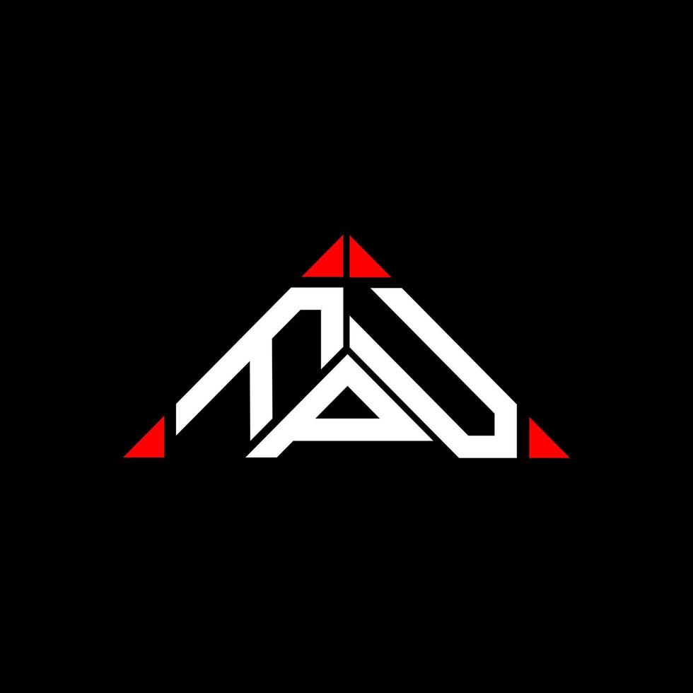 FPU letter logo creative design with vector graphic, FPU simple and modern logo in round triangle shape.