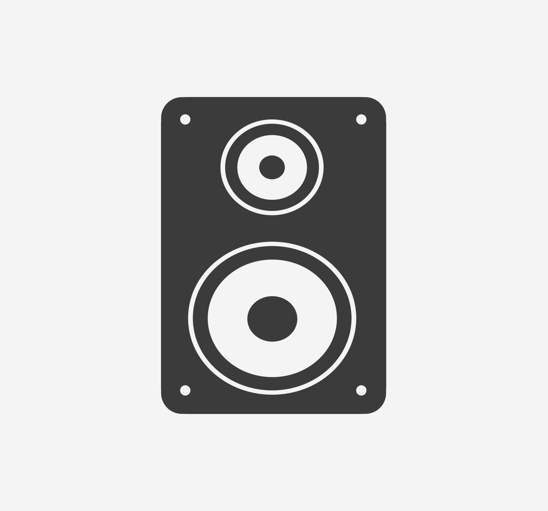 Speaker icon vector. Music system, audio box, sound system, stereo