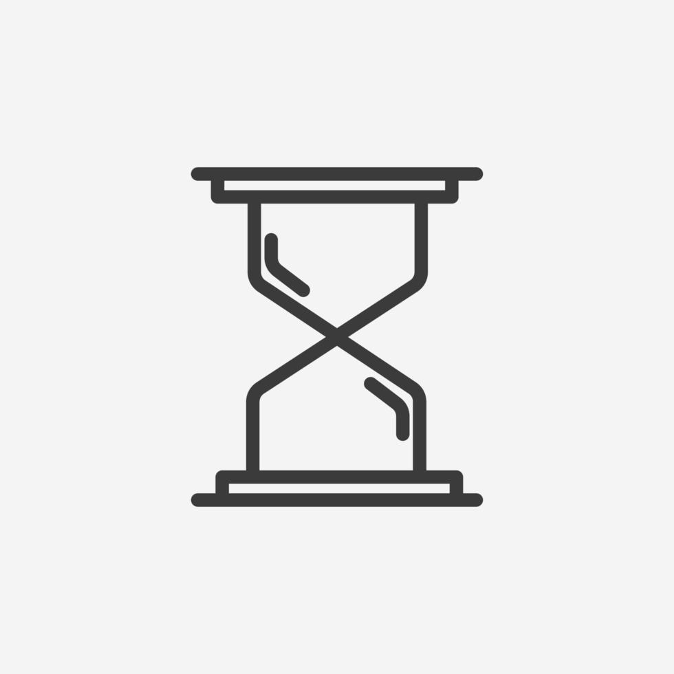 reloj de arena, tiempo, símbolo de signo de vector de icono de vidrio de arena