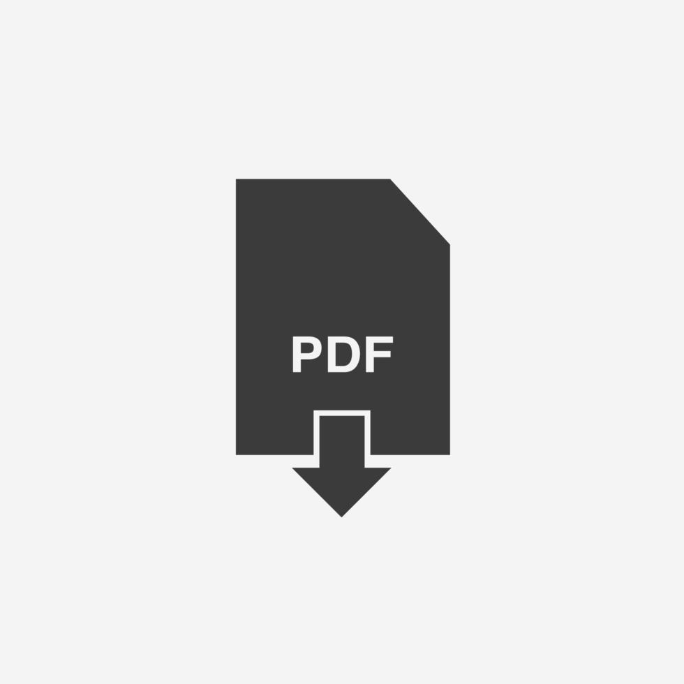 pdf documento descargar archivo icono vector aislado símbolo signo