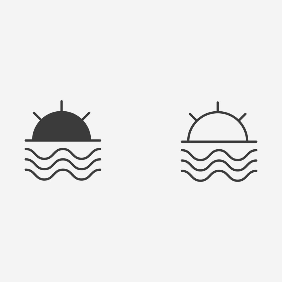 sun, sunrise, sunset icon vector symbol sign
