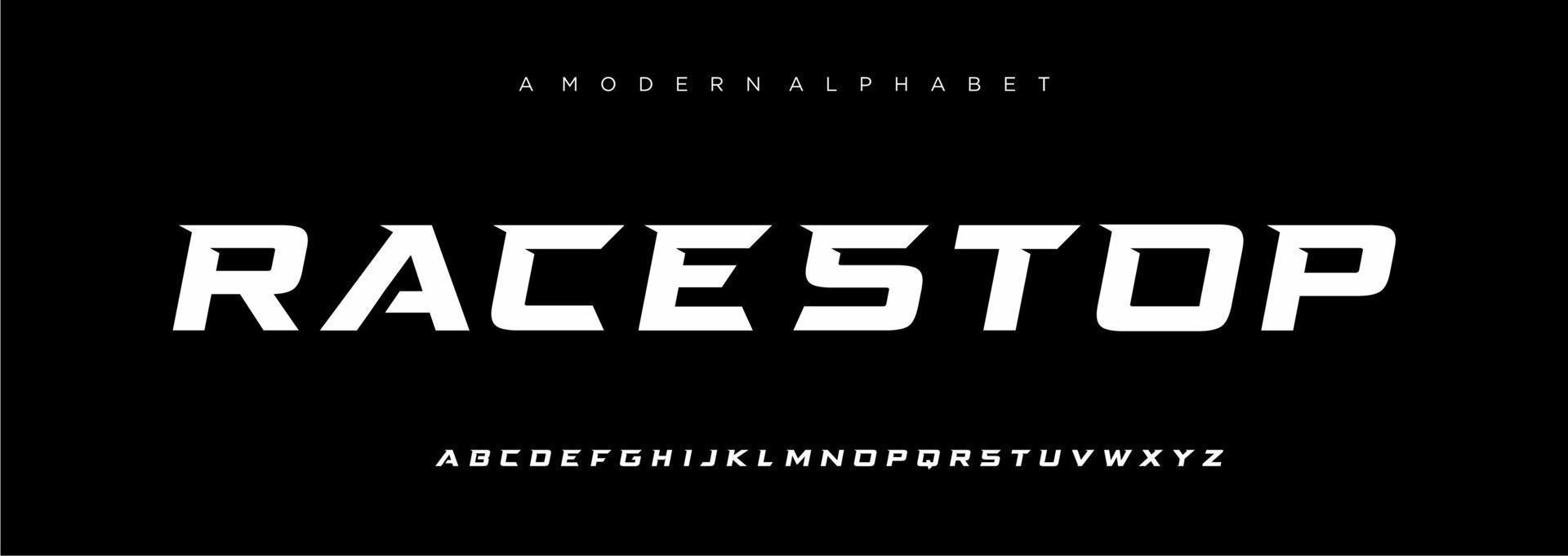 Abstract sport modern alphabet fonts sport digital game music future creative font vector