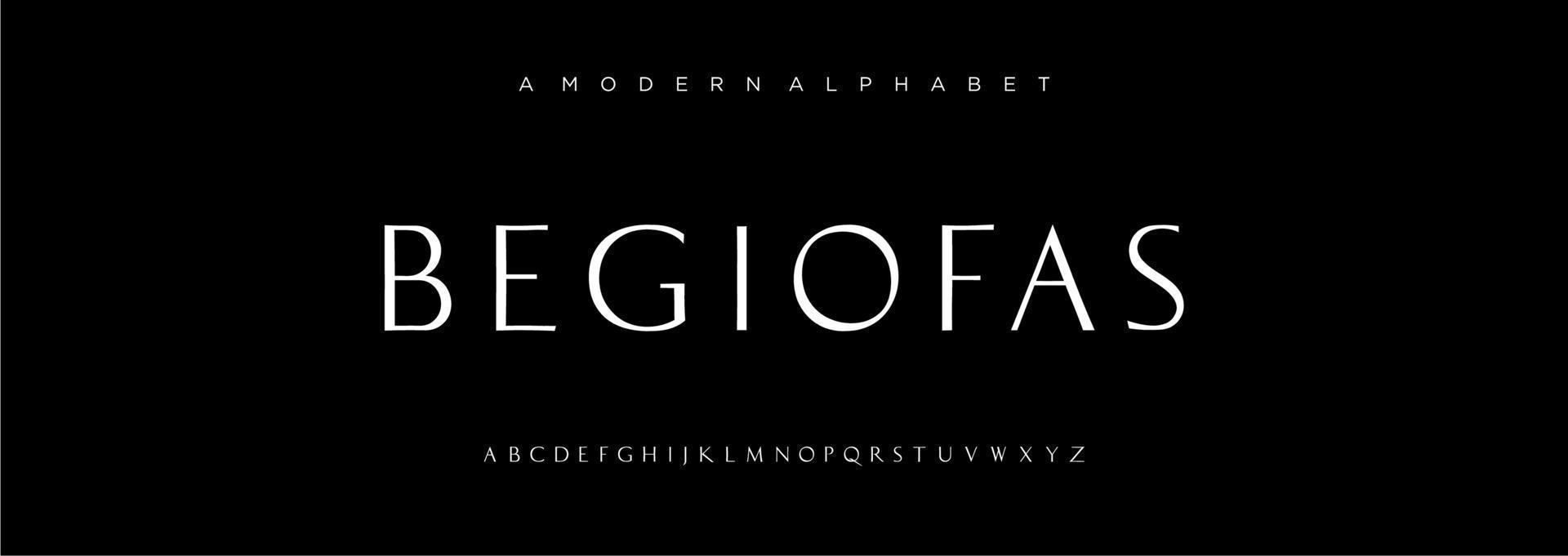 elegante fuente de letras del alfabeto moderno. Diseños de moda minimalista con letras clásicas. tipografía moderna serif fuentes regulares vector