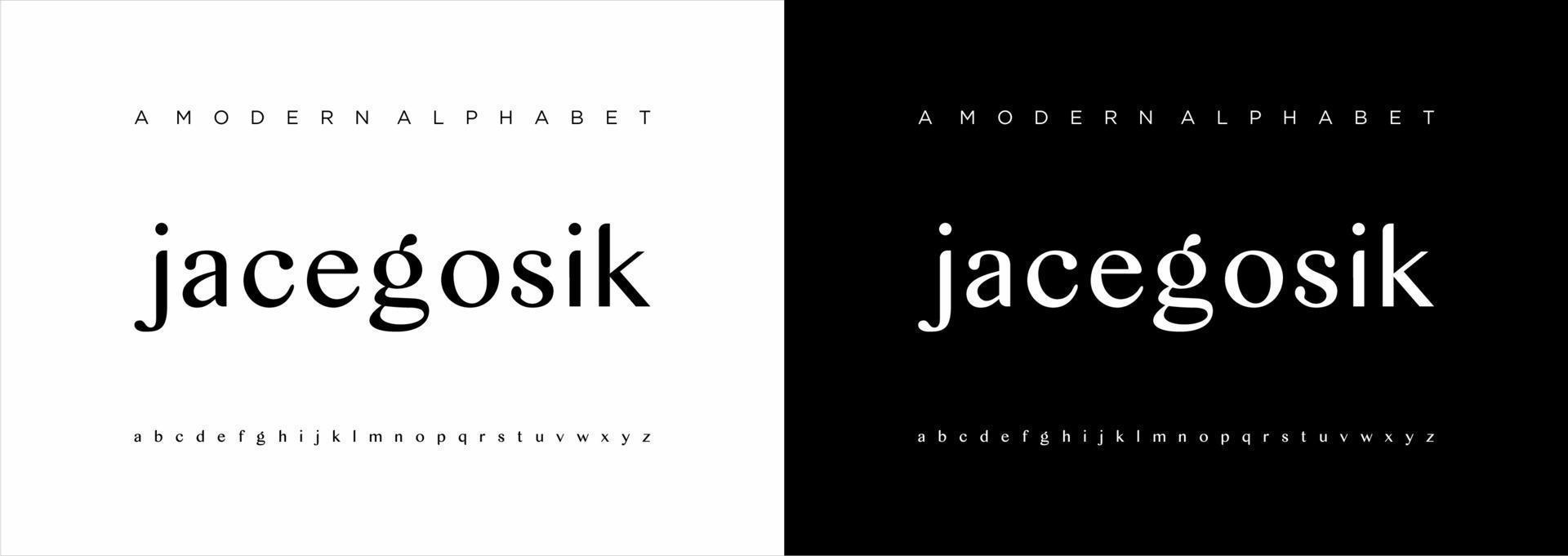 elegante fuente de letras del alfabeto moderno. Diseños de moda minimalista con letras clásicas. tipografía moderna serif fuentes regulares vector