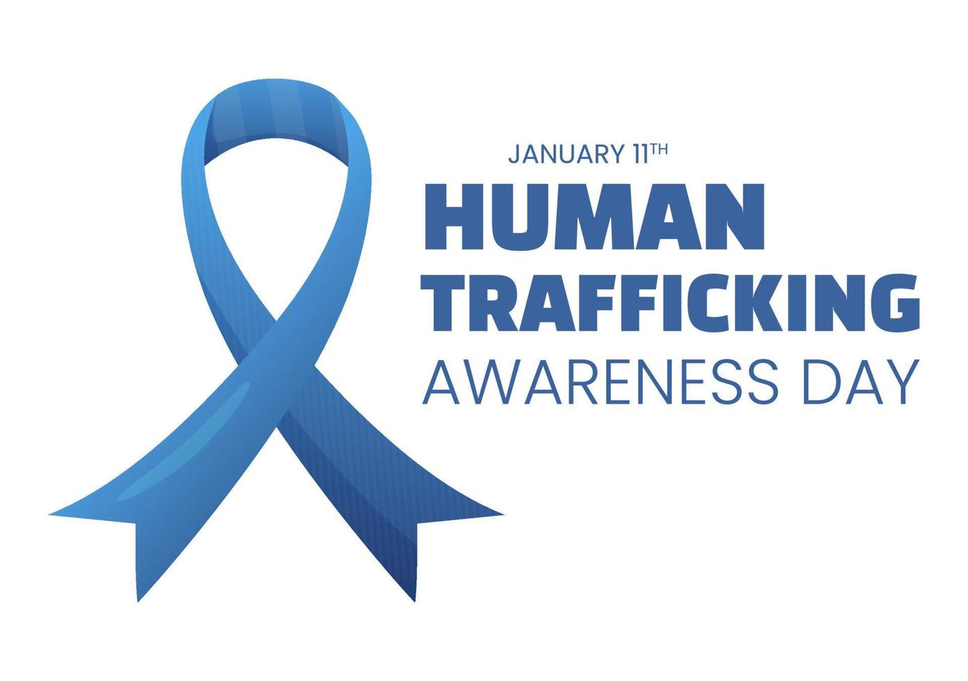 National Human Trafficking Awareness Day on January 11th to Handle with Life, Slavery and Violence in Society in Flat Cartoon Hand Drawn Illustration vector