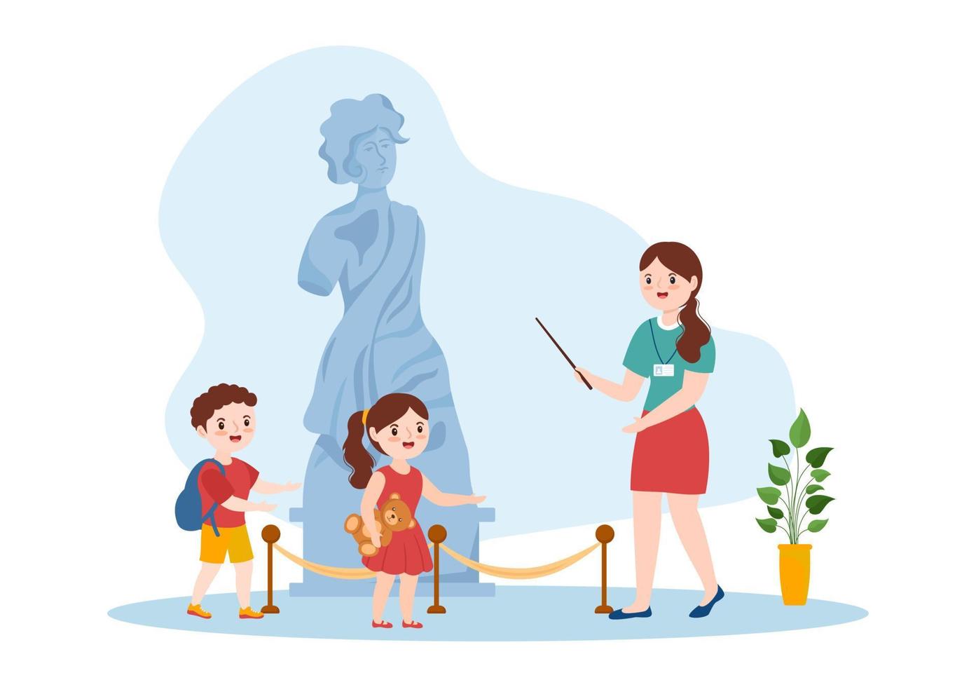 Travel Guide and Tour with Showing Interesting Places to Kids or Tourist for Planning Vacation in Flat Cartoon Hand Drawn Templates Illustration vector