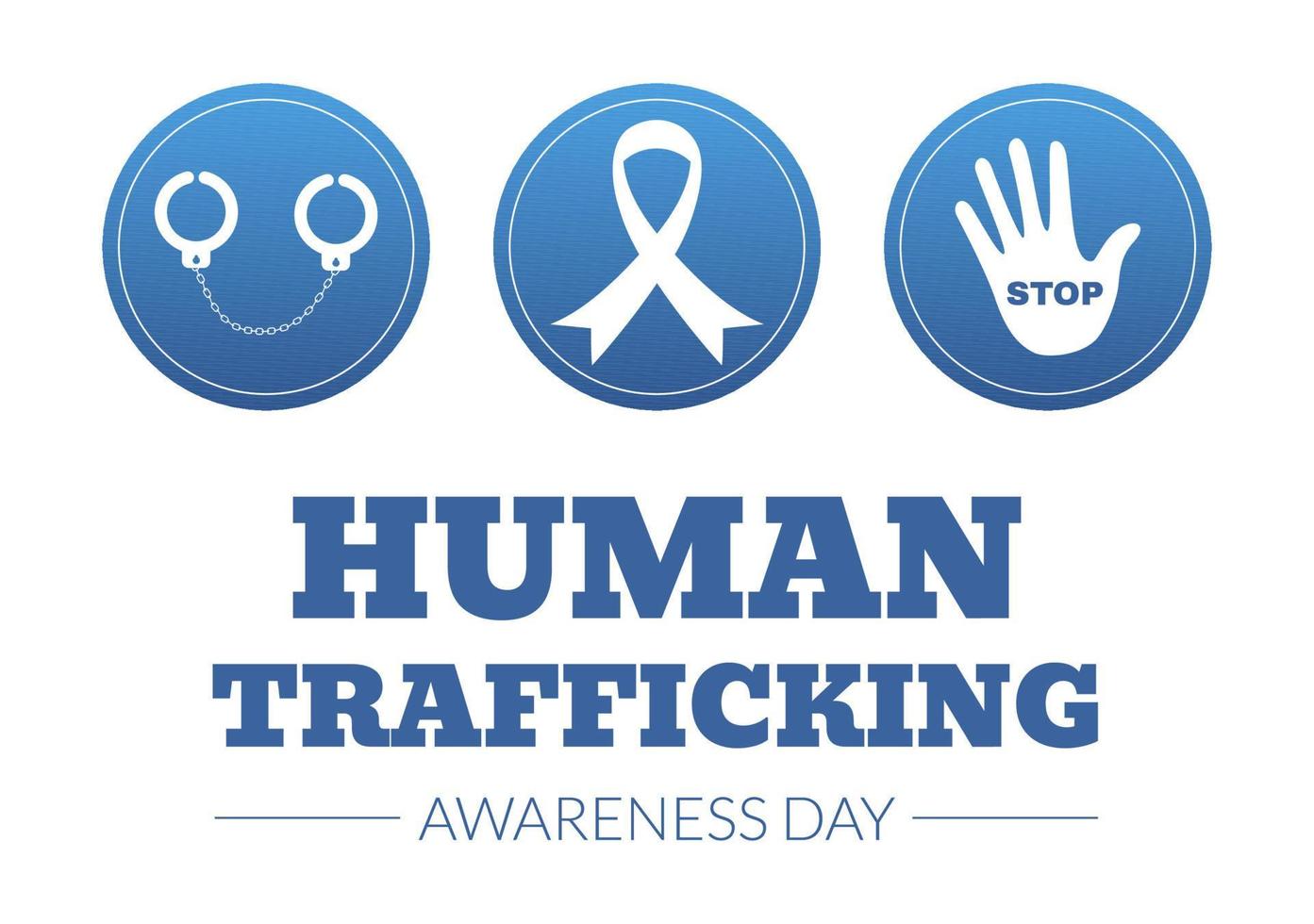 National Human Trafficking Awareness Day on January 11th to Handle with Life, Slavery and Violence in Society in Flat Cartoon Hand Drawn Illustration vector