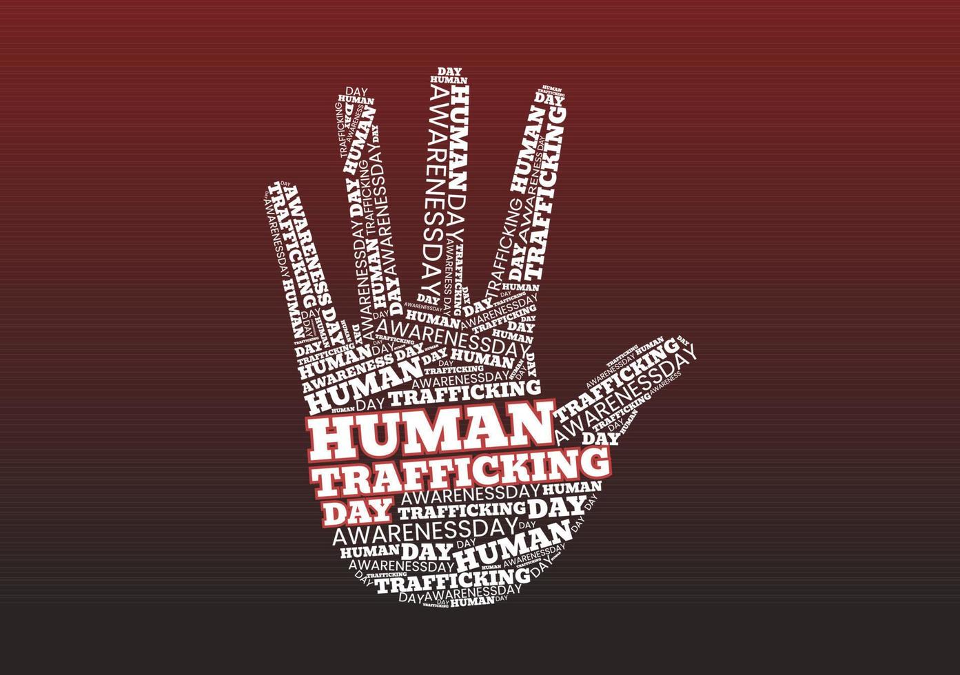 National Human Trafficking Awareness Day on January 11th to Handle with Life, Slavery and Violence in Society in Flat Cartoon Hand Drawn Illustration vector