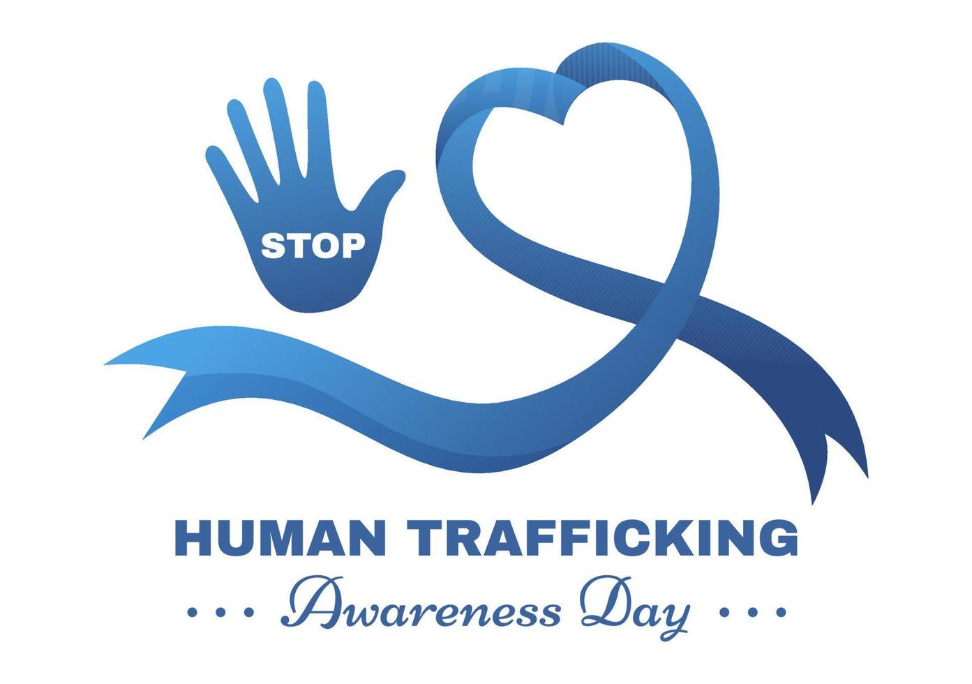 National Human Trafficking Awareness Day on January 11th to Handle with Life, Slavery and Violence in Society in Flat Cartoon Hand Drawn Illustration vector