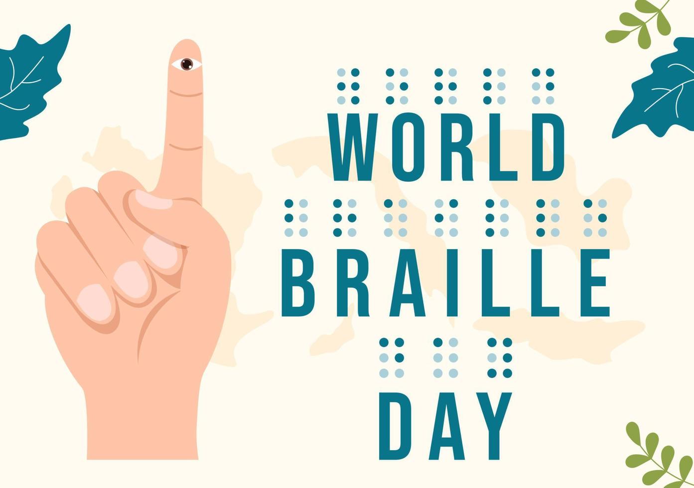 World Braille Day on 4th of January with Text by Alphabet for Means of Communication in Flat Cartoon Hand Drawn Templates Illustration vector