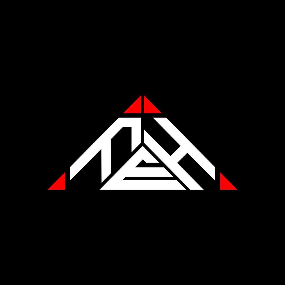 diseño creativo del logotipo de la letra feh con gráfico vectorial, logotipo feh simple y moderno en forma de triángulo redondo. vector