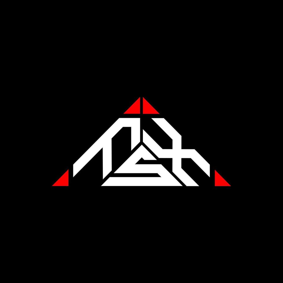 Diseño creativo del logotipo de la letra fsx con gráfico vectorial, logotipo simple y moderno de fsx en forma de triángulo redondo. vector
