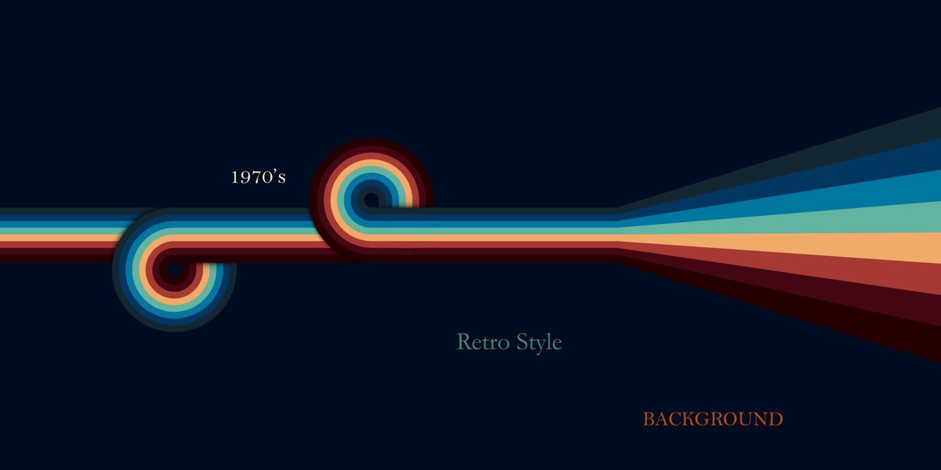 Retro style background with circle stripes lines vector