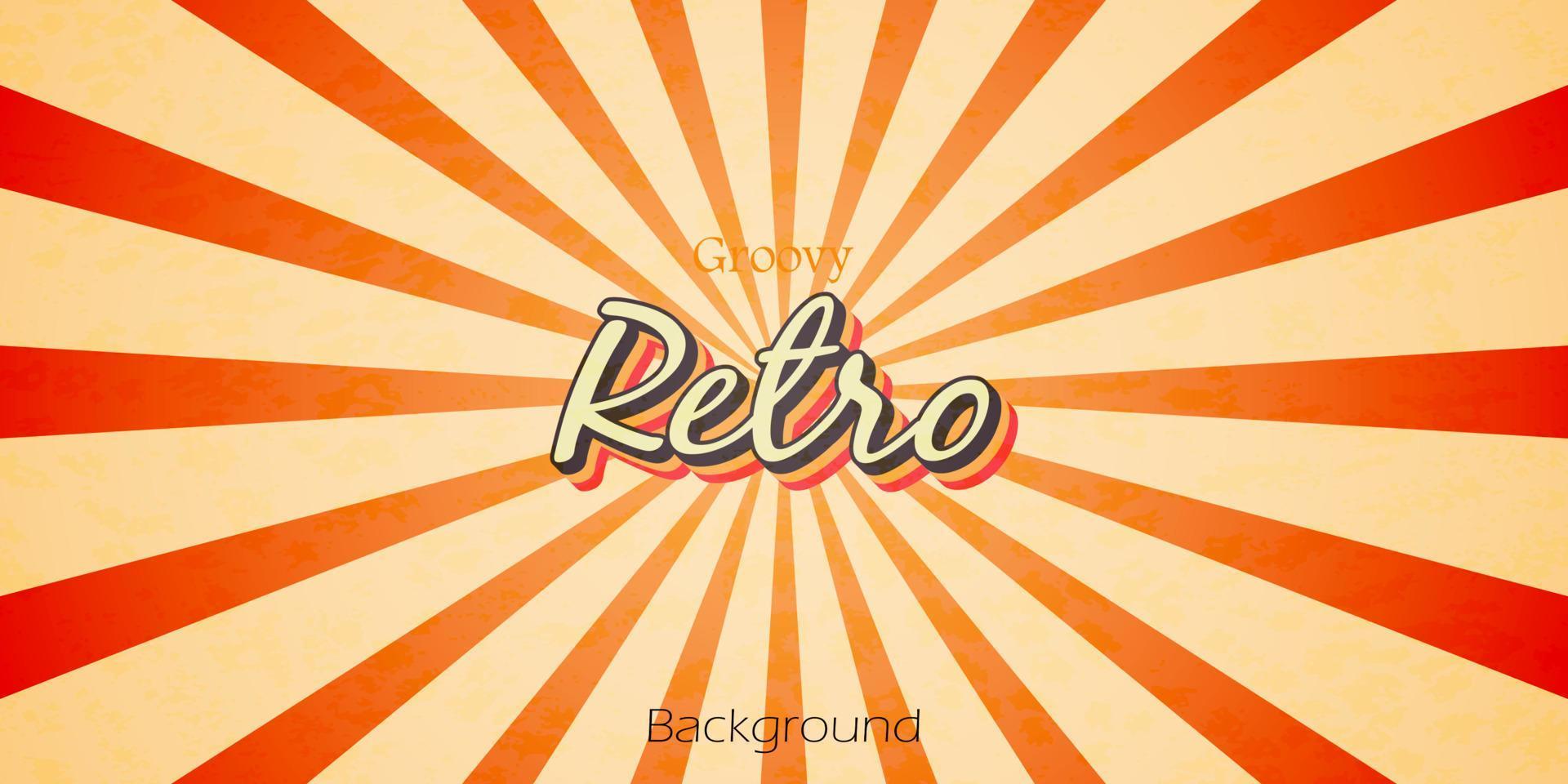 Retro style background with groovy sunburst vector
