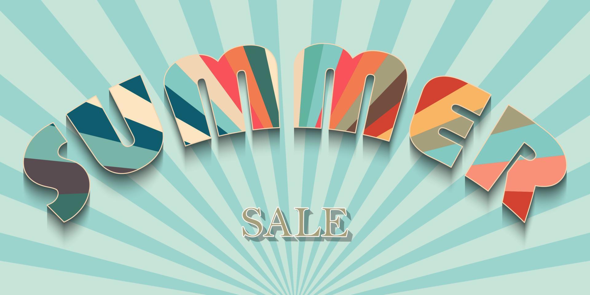 Summer sale text effect vintage design vector