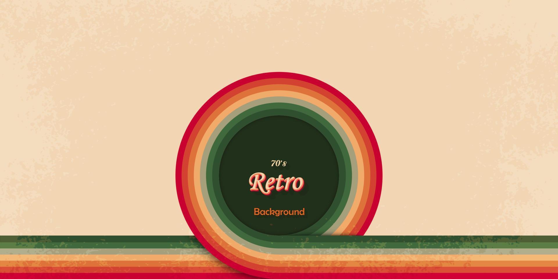 Retro style background with circle stripes lines vector