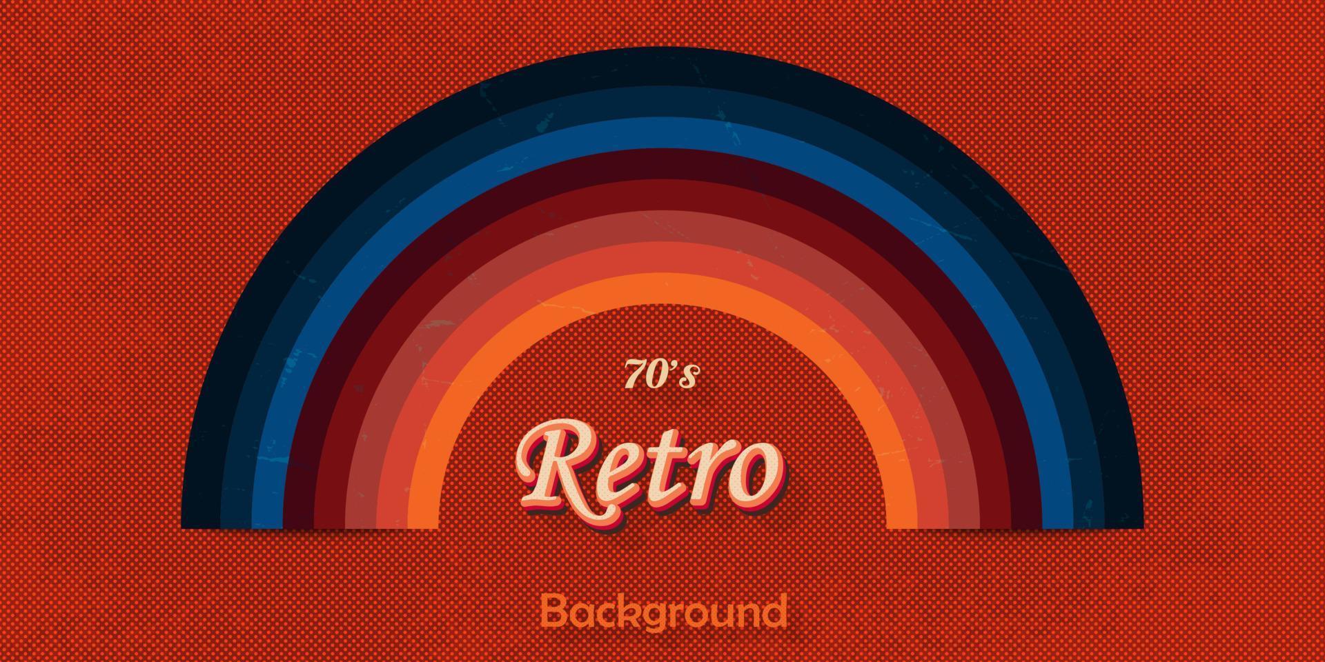 Fondo de estilo retro con arco iris de colores vector