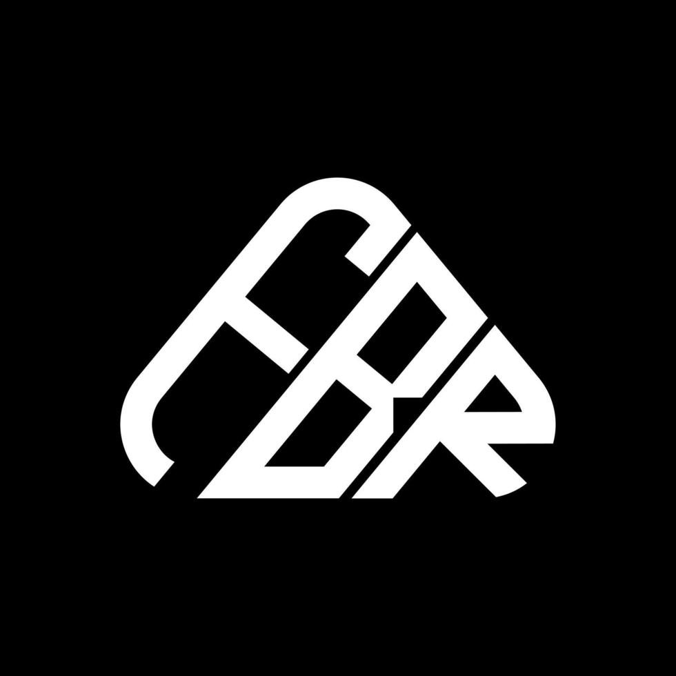 diseño creativo del logotipo de la letra fbr con gráfico vectorial, logotipo simple y moderno de fbr en forma de triángulo redondo. vector