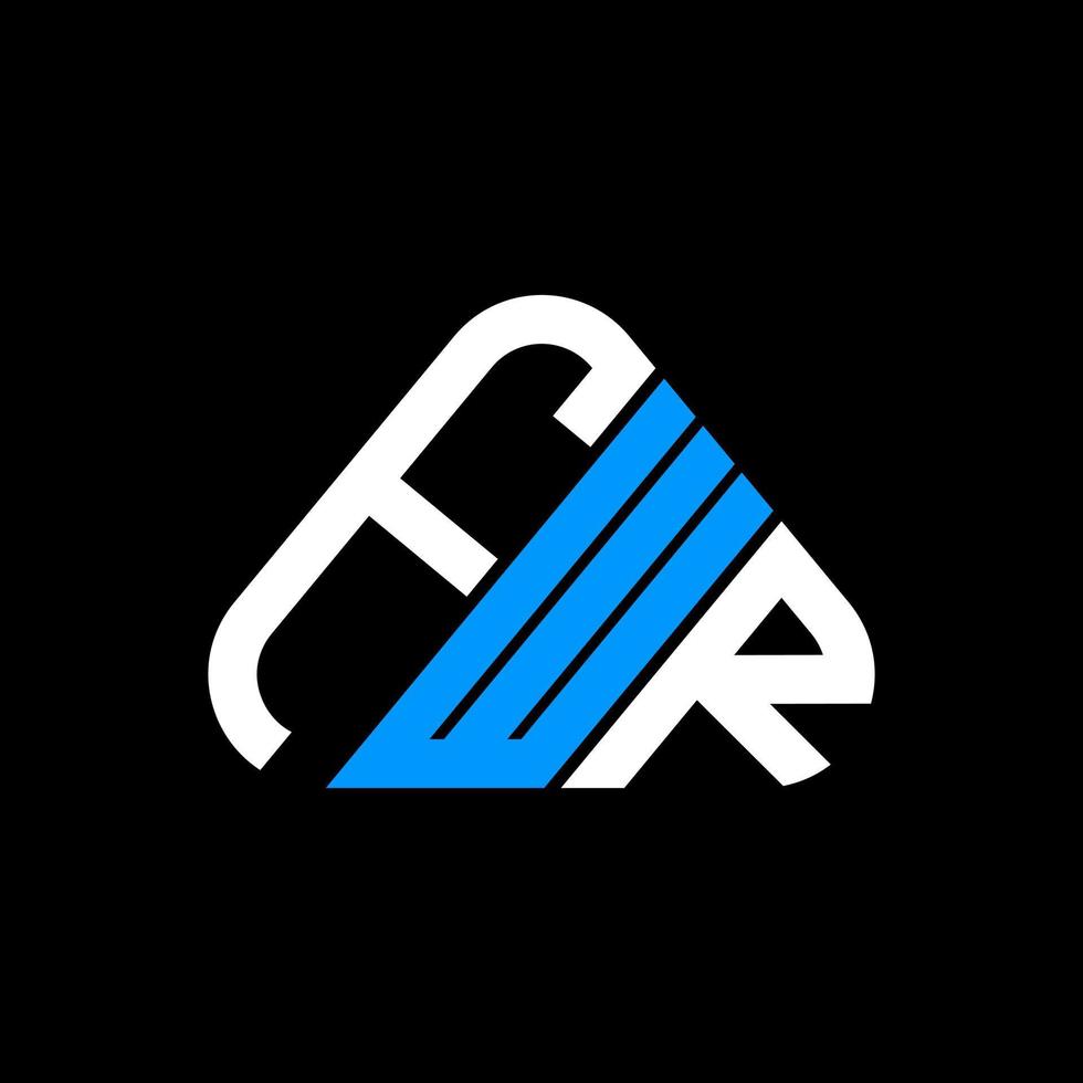 Diseño creativo del logotipo de la letra fwr con gráfico vectorial, logotipo simple y moderno de fwr en forma de triángulo redondo. vector