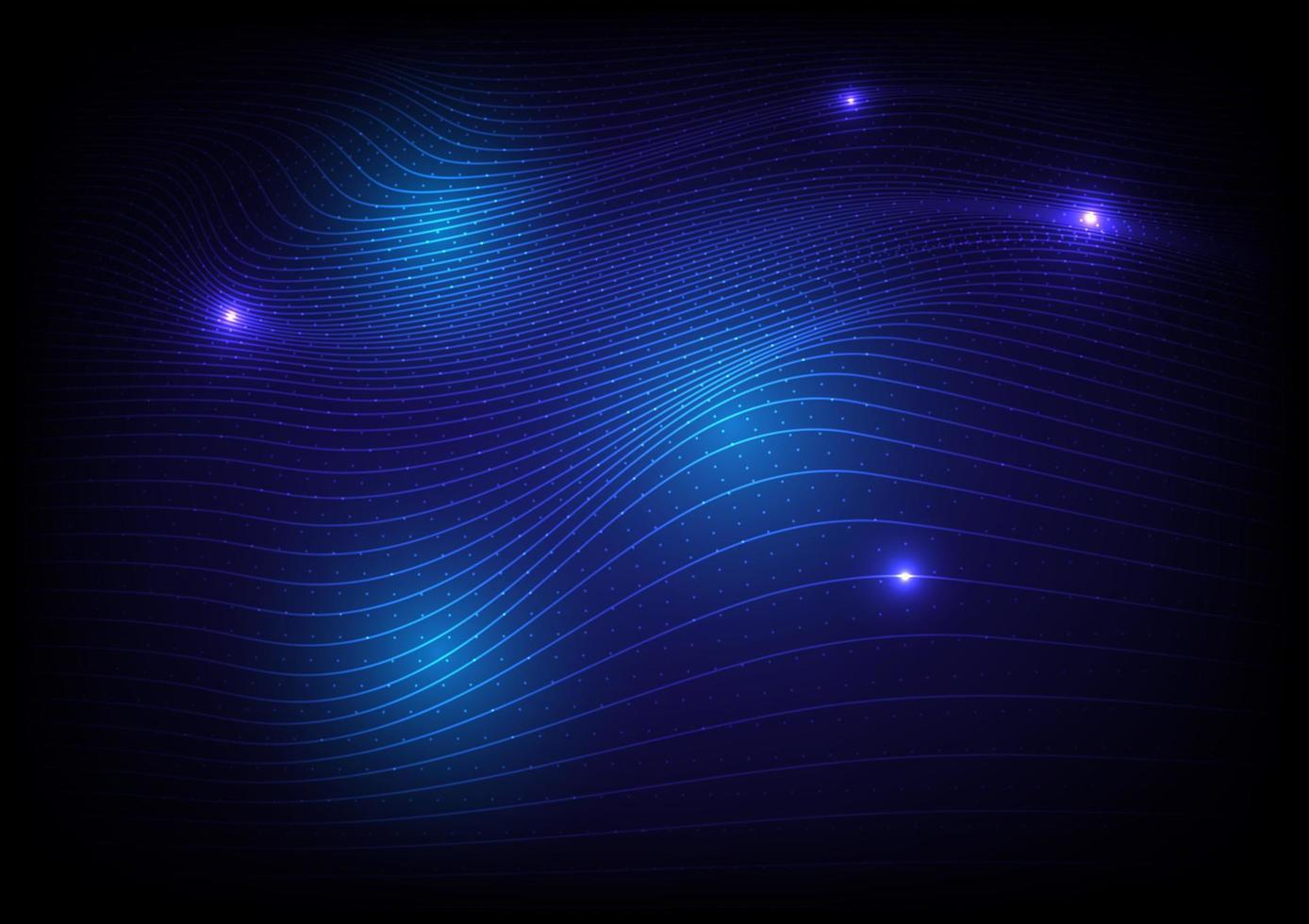 Futuristic wave lines and dots glowing abstract vector  background. Modern cyber big data technology and science illustration.