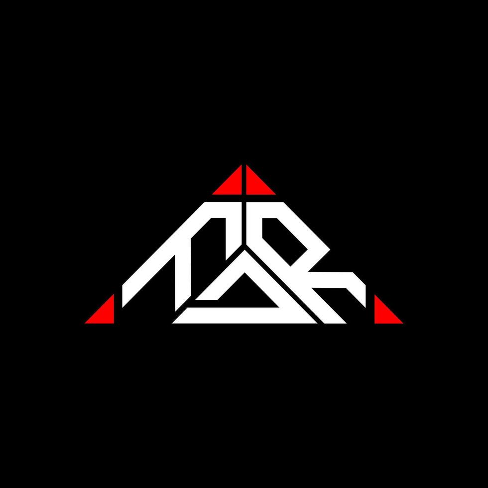 diseño creativo del logotipo de la letra fdr con gráfico vectorial, logotipo simple y moderno de fdr en forma de triángulo redondo. vector
