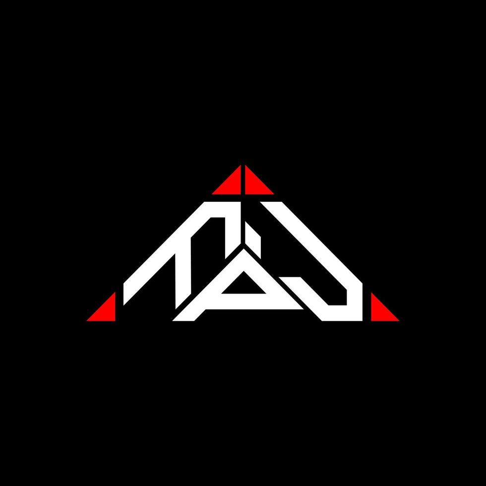 FPJ letter logo creative design with vector graphic, FPJ simple and modern logo in round triangle shape.
