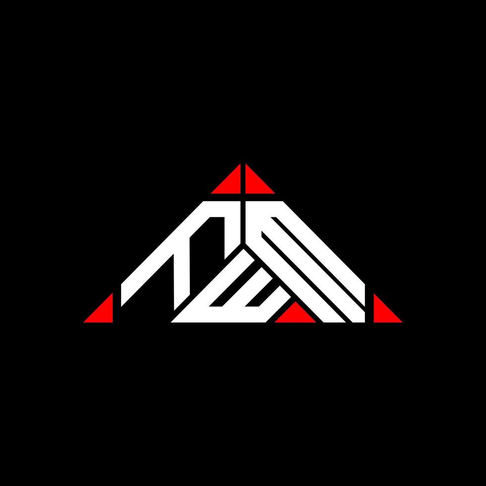 FWM letter logo creative design with vector graphic, FWM simple and modern logo in round triangle shape.