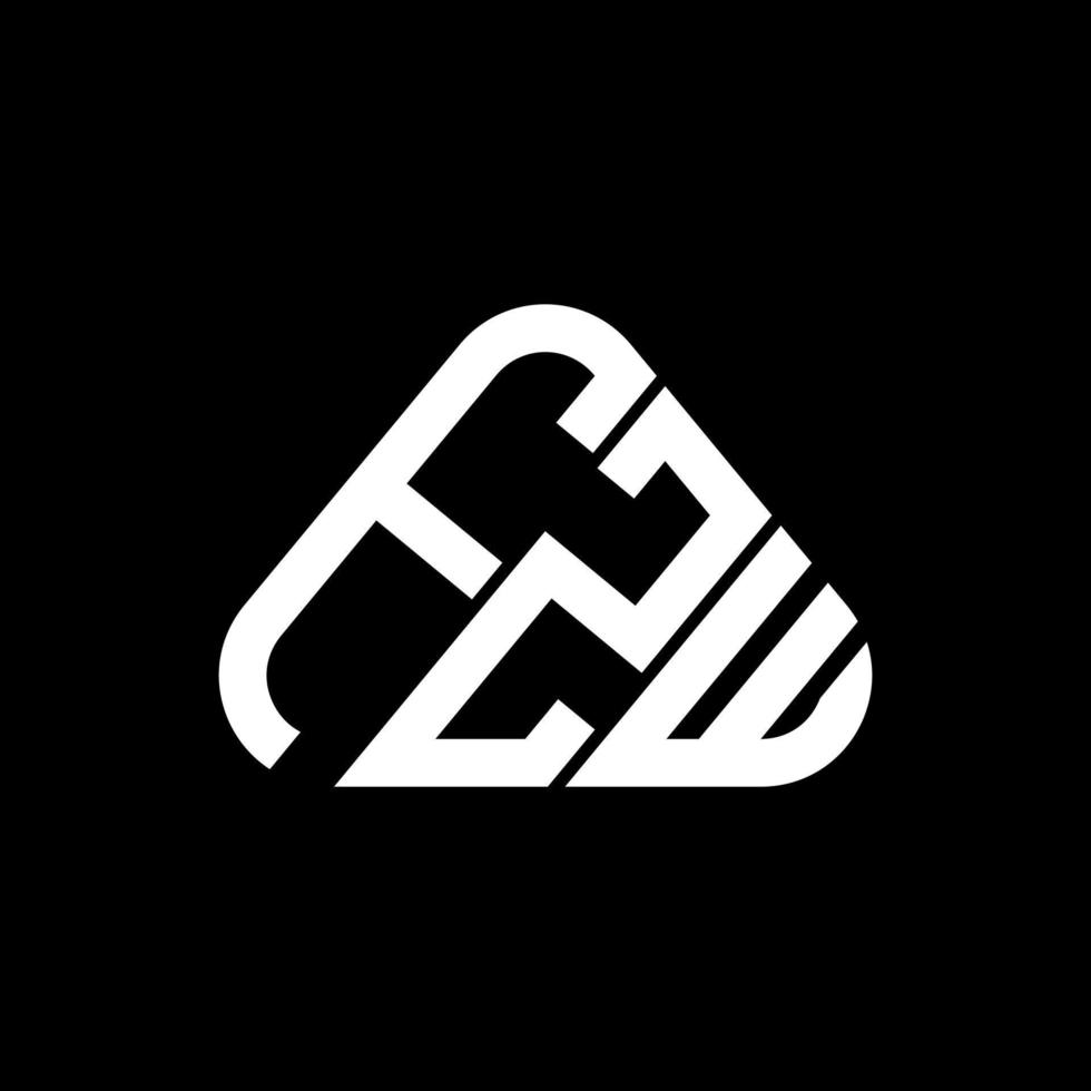 Diseño creativo del logotipo de la letra fzw con gráfico vectorial, logotipo simple y moderno de fzw en forma de triángulo redondo. vector