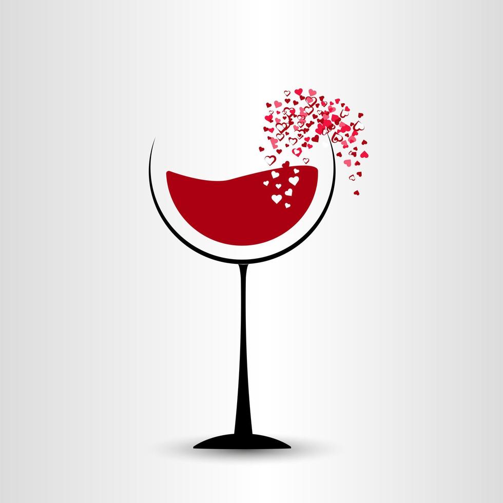 Glass with hearts. Can be used as invitation banner for valentine's day party.Vector illustration vector