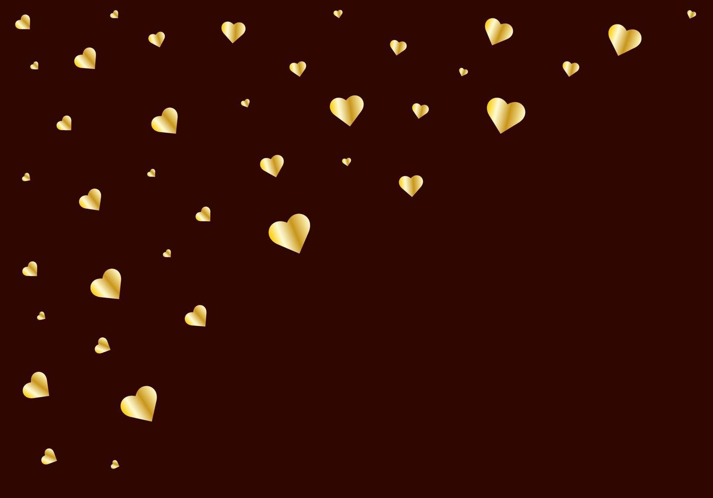 Valentines day  background with hearts of gold. Love symbol vector concept.Vector illustration